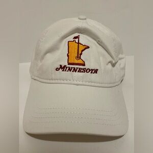 White Hat with Maroon and Gold Minnesota Golden Gophers Embroidered Logo